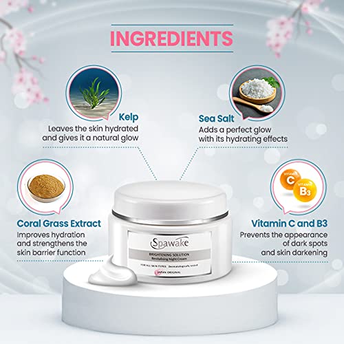 Spawake Vitamin C Night Cream, Brightening Solution Revitalising, 50g (FROM INDIA SAB) - View 2 of 3