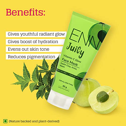 ENN Juicy Vitamin C Glow Face Wash and Juicy Vitamin C Glow Face Mask Kit | Natural | Men &amp; Women | Skin care Combo | Intense Hydration | Soothing Calming effect | Hydration boost | 60gm  (FROM INDIA SAB) - View 2 of 4
