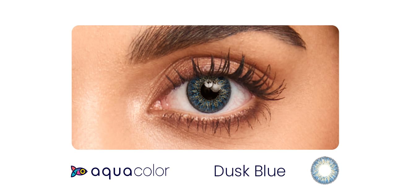 Aquacolor Monthly Disposable Premium Color Contact Lenses with -2.5 power - Dusk Blue -(1 lens/Box)(FROM INDIA)NUZ - View 3 of 5