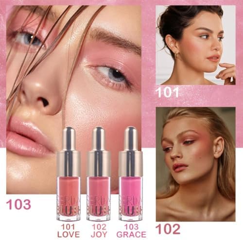 Matte Cream Blush For Cheeks, Liquid Blush Face Makeup, Natural-Looking Matte Finish Face Makeup, Natural Long Lasting Face Cream Blush Makeup, Blendable Face Blush (3 Colors, 3Pcs Set) FROM DUBAI (SAM) - View 2 of 3