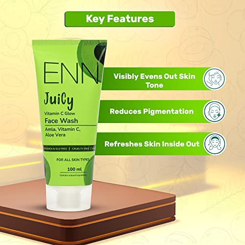 ENN Juicy Vitamin C Glow Face Wash | Natural Glow | Even Skin Tone | Radiant Skin | Natural | For Men &amp; Women | 100ml (FROM INDIA SAB) - View 2 of 3