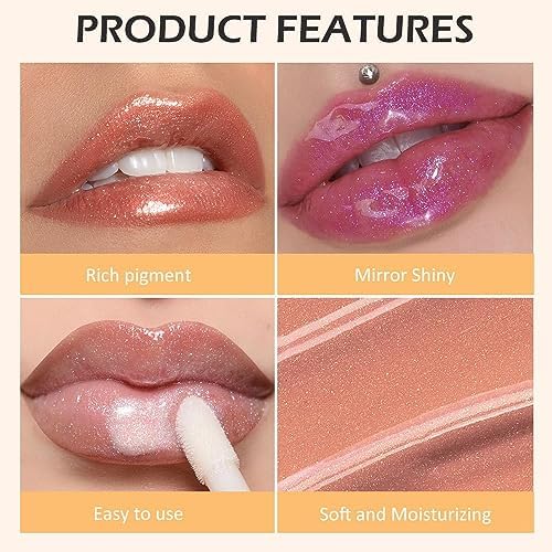 3Pcs Fruit Hydrating Glaze Lip Glow Oil Gloss Set Pink Pearl white Gold Moisturizing Plumping Plumper Shimmery Tinted Butter Lip Lio Tint Gloss Oil Stain Oul Pil Lipoil Ool Oli Okl Candy Apple FROM DUBAI (SAM) - View 3 of 3