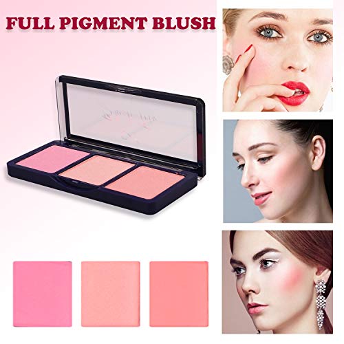 CVB BLR-301 Blush Trio for Seamless Blending, Full Pigment Formula Blusher with 3 Shades of Multicolour (Shades 02, 15g) (FROM INDIA SAB) - View 2 of 3