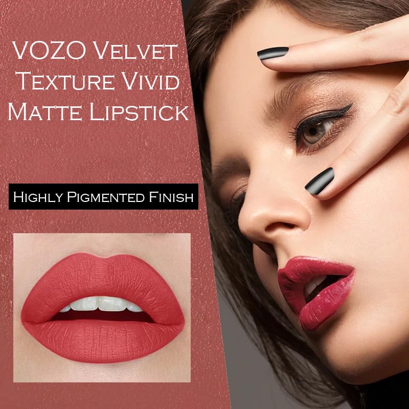 VOZO Stay-All-Day Matte Liquid Lipstick - Waterproof &amp; Fade-Resistant (Dark Magenta) 4ml - View 3 of 3