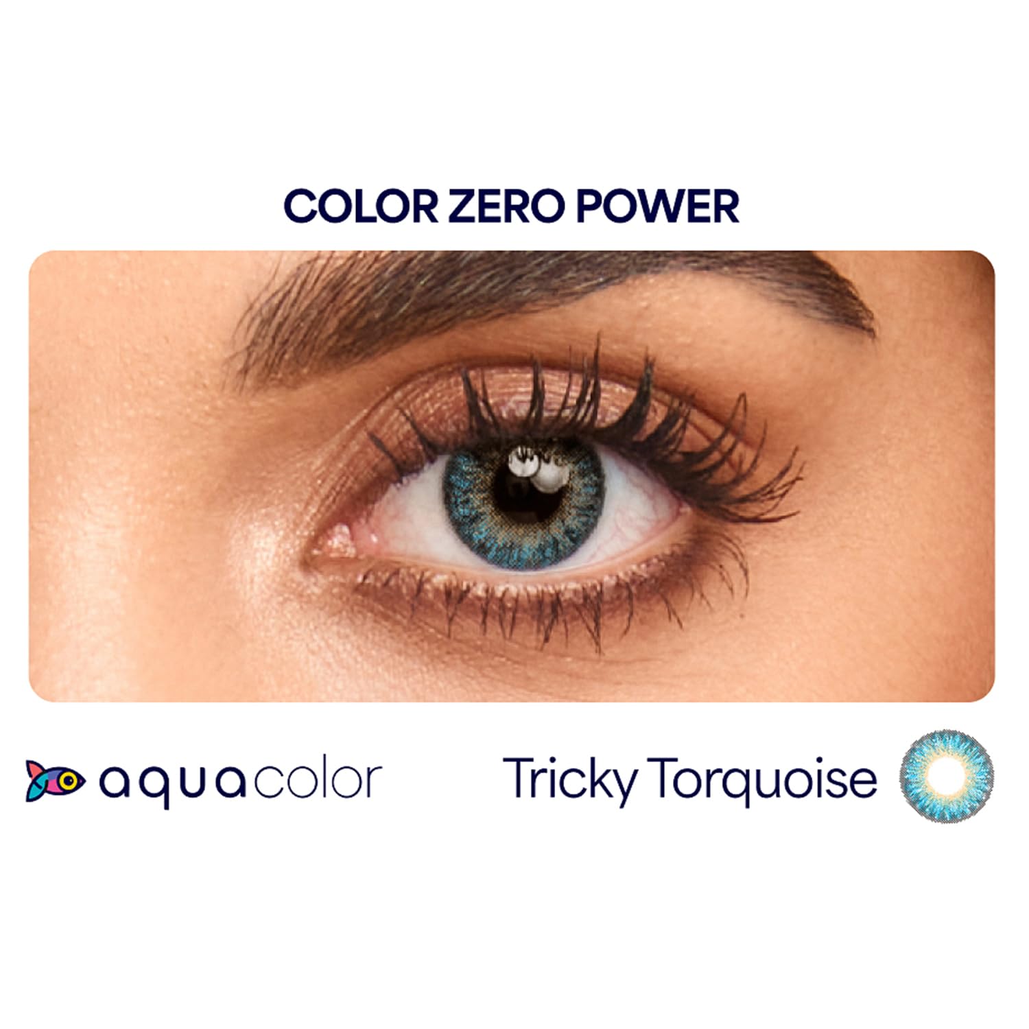 Aquacolor Tricky Turquoise Candy Pack Zero Power Colored Lenses (2 Lens/Box)(FROM INDIA)NUZ - View 2 of 5