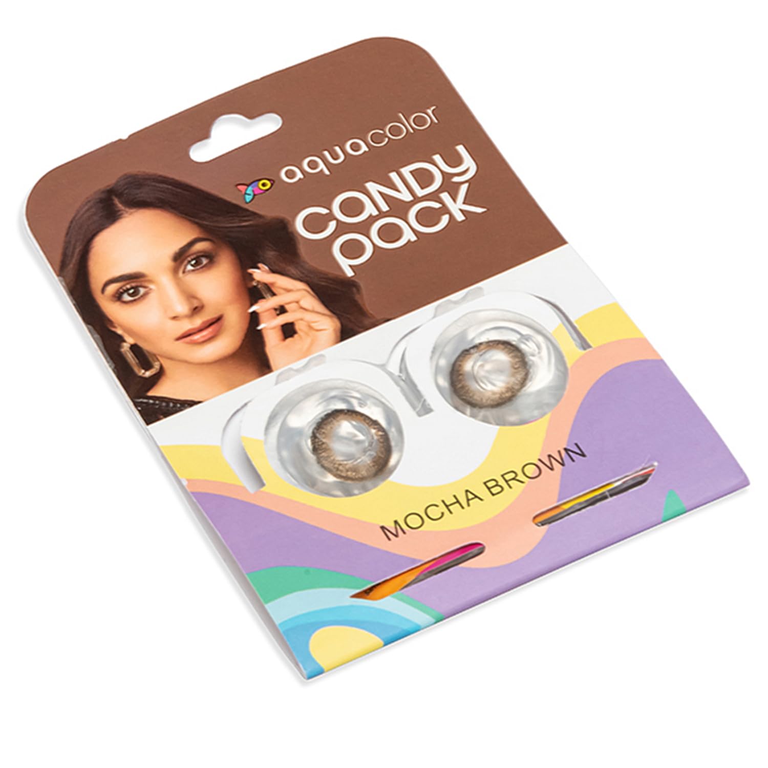 Aquacolor Mocha Brown Candy Pack Zero Power Colored Lenses (2 Lens/Box)(FROM INDIA)NUZ - View 4 of 8