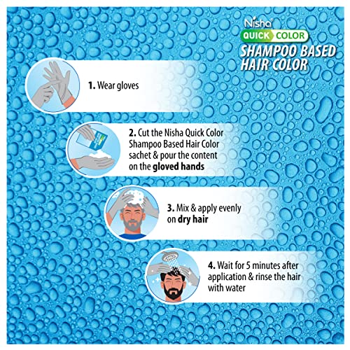 Nisha Quick Color Shampoo Based Hair Color For Men &amp; Women Natural Looking Hair 20ML Each Sachet (10 Sachet in 1 Box), Dark Brown - View 3 of 7