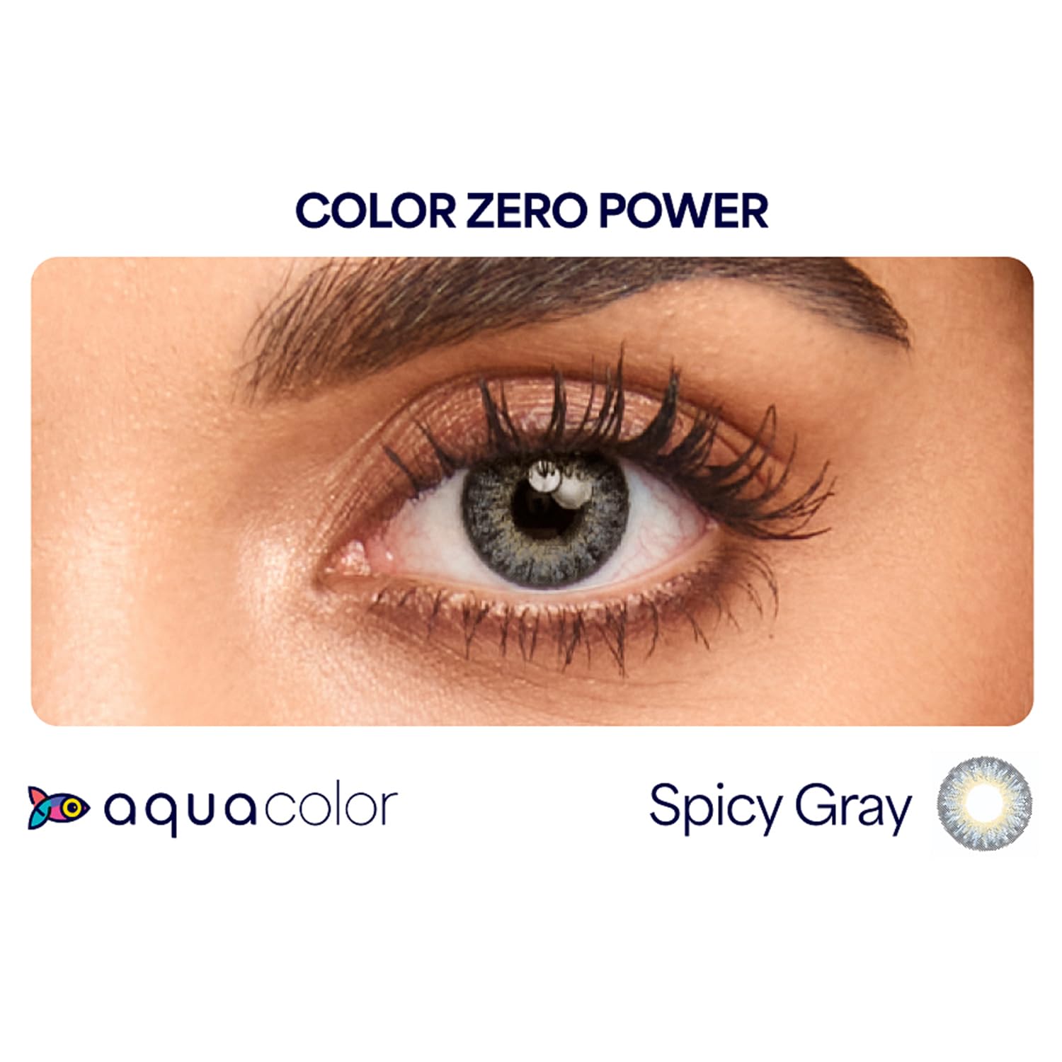 Aquacolor Spicy Grey Candy Pack Zero Power Colored Lenses (2 Lens/Box)(FROM INDIA)NUZ - View 6 of 7