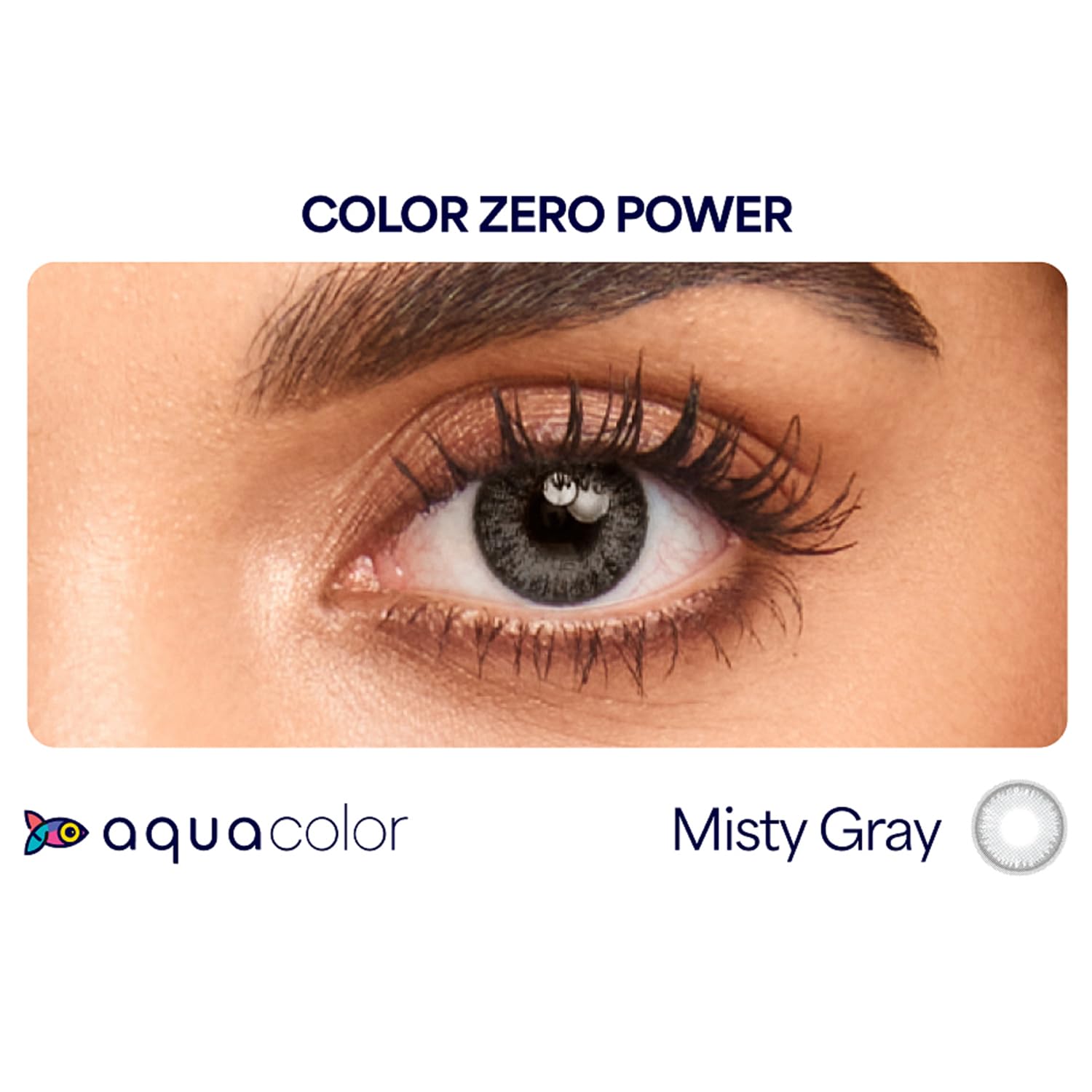 Aquacolor Misty Gray Candy Pack Zero Power Colored Lenses (2 Lens/Box)(FROM INDIA)NUZ - View 7 of 7