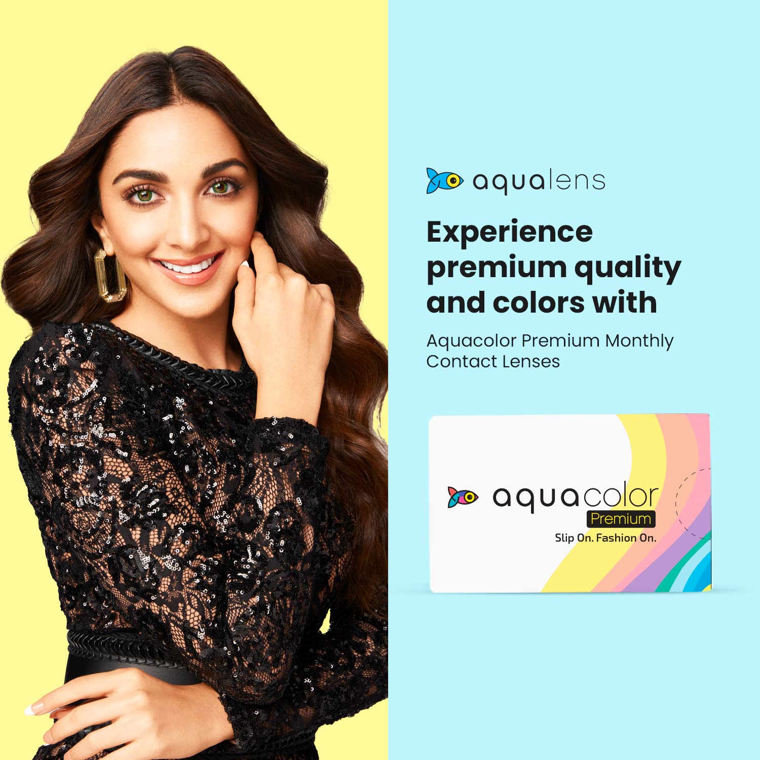 Aquacolor Monthly Disposable Premium Color Contact Lenses with -2.5 power - Dusk Blue -(1 lens/Box)(FROM INDIA)NUZ - View 2 of 5