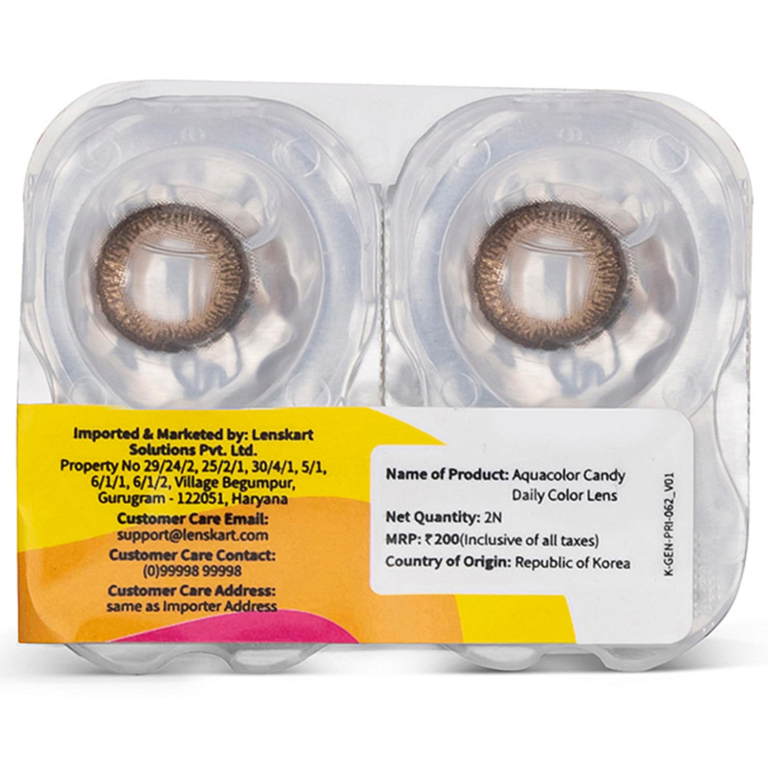 Aquacolor Mocha Brown Candy Pack Zero Power Colored Lenses (2 Lens/Box)(FROM INDIA)NUZ - View 5 of 8