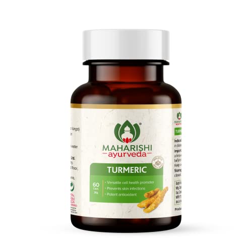 Maharishi Ayurveda 100% OrganicTurmeric Capsules 500 MG |Boosts Immunity | Joint Support | Anti-Inflammatory | Supports Skin Health | 60 Capsules(FROM INDIA)NUZ - Shop at Colombo Mall