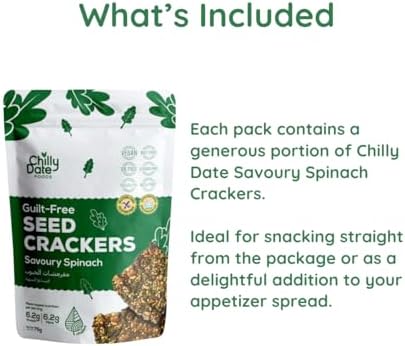 CHILLY DATE - Guilt free Seed Crackers Savoury Spinach - 75gms FROM DUBAI (SAM) - View 3 of 3