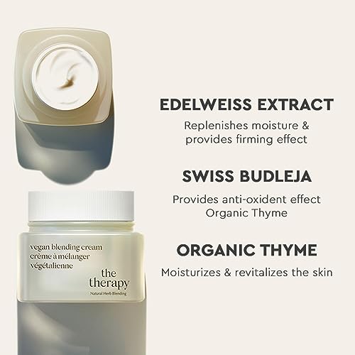 The Face Shop The Therapy Vegan Blending Cream | Organic Vegan Anti-aging Face Moisturizer | Elasticity Improvement,Skin-Friendly,2-in-1 Gel &amp; Cream | Eco-Friendly,Refillable,K-Beauty (FROM INDIA)SAB - View 2 of 3