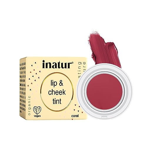 inatur Lip &amp; Cheek Tint Coral and Cherry 4g Each, Natural&amp;Organic,Cruelty-Free, Hydrates Dry Lips, Long-Lasting, Water proof (FROM INDIA)SAB - View 4 of 4