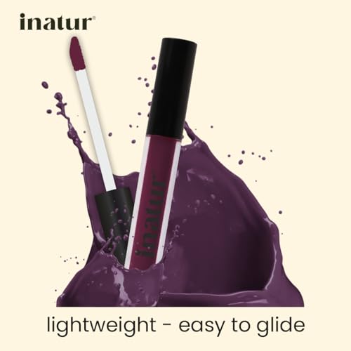 inatur Matte Liquid Lip Colour with Hyaluronic Acid &amp; Collagen, Hydrating and Long Lasting, Highly Pigmented, 2ml (Purple Haze) (FROM INDIA)SAB - View 2 of 3