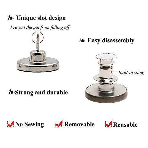 Multipurpose No Sew Classy Buttons, Detachable Buttons for Jeans, Pants Button Tightener, Adjustable Buttons Suitable for Clothes Adjustment, A Pack of 8 Hats Bags Decorations(FROM INDIA)NUZ - View 4 of 4
