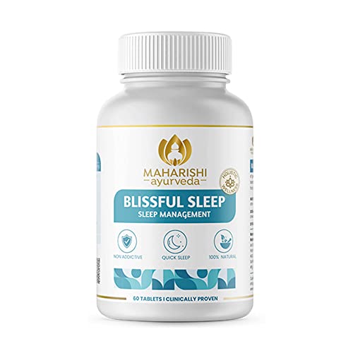 Maharishi Ayurveda Blissful Sleep Tablets For Sleep Management | Clinically Researched and Non-Habit Forming Melatonin - Free Ayurvedic Sleep Rasayanam with Ashwagandha (60 Tablets x Pack of 1)(FROM INDIA)NUZ - Shop at Colombo Mall