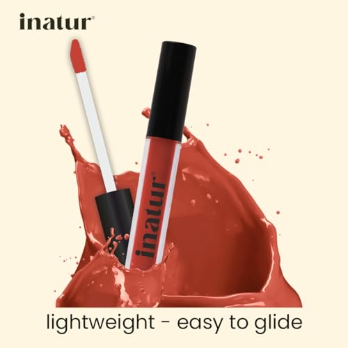inatur Matte Liquid Lip Colour with Hyaluronic Acid &amp; Collagen, Hydrating and Long Lasting, Highly Pigmented 2ml (Sunset Kiss) (FROM INDIA)SAB - View 2 of 3