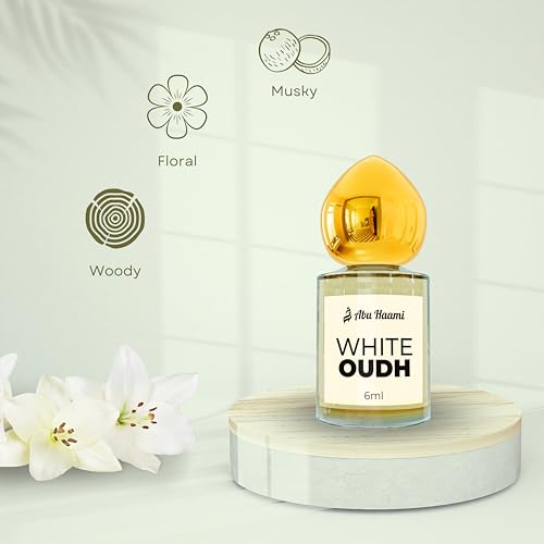 Abu Haami White Oudh Attar Luxury Fragrance | Arabian Unisex Scent | Non-Alcoholic Roll-On Perfume for Men &amp; Women | Long Lasting Attar - 6 ML (FROM INDIA)SAB - View 2 of 3