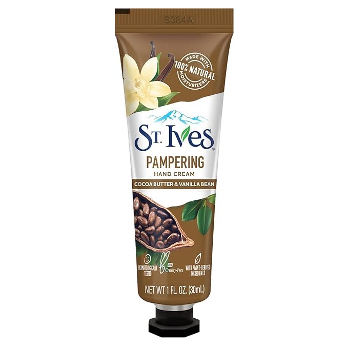 compitable with St. Ives Pampering Cocoa Butter &amp; Vanilla Bean Hand Cream, Made With 100% Natural Moisturizers for Soft &amp; Glowing Hands, Travel Size, Paraben Free, Dermatologist Tested, Imported, 30 g - View 2 of 3