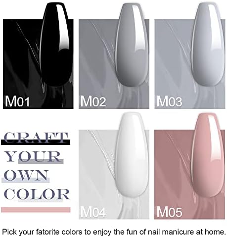 evpct Black and White Grey Grays Gel Nail Polish 5Pcs Sets esmalte de uñas en gel pinturas de gel para uñas,Black and White Grey Grays Mauve Soak off UV LED Cured Gel Nail Gel Polish Colors Kit Set M FROM DUBAI (SAM) - View 2 of 3