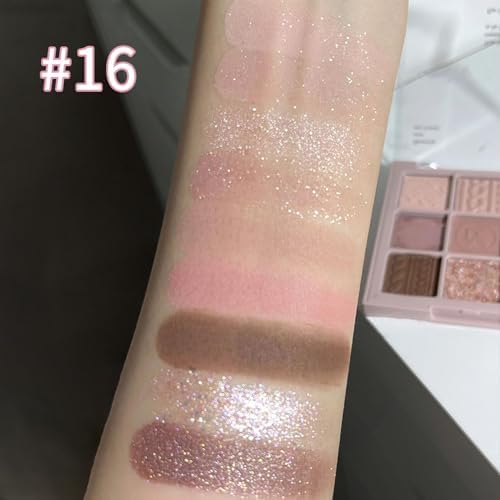 9 Colors Eyeshadow Palette, Matte Shimmer Glitter Eye Shadow Makeup Palette, Highly Pigmented Long Lasting Waterproof, Natural Neutral Nude Eyeshadow Makeup Pallet, Pink Purple Rose   FROM DUBAI (SAM) - View 2 of 3