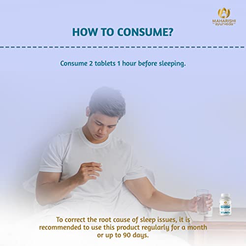 Maharishi Ayurveda Blissful Sleep Tablets For Sleep Management | Clinically Researched and Non-Habit Forming Melatonin - Free Ayurvedic Sleep Rasayanam with Ashwagandha (60 Tablets x Pack of 1)(FROM INDIA)NUZ - View 3 of 3