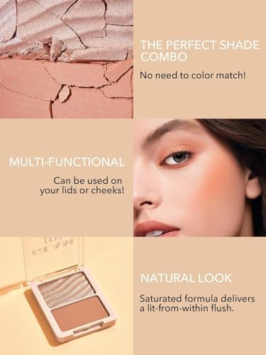 SHEGLAM- Glam 101- Hybrid Highlighter &amp; Blush Duo Powder Palette Non-Fading Multi-Use Non-Greasy Shimmer Lightweight Smooth Blusher (Vienna) FROM DUBAI (SAM) - View 3 of 3