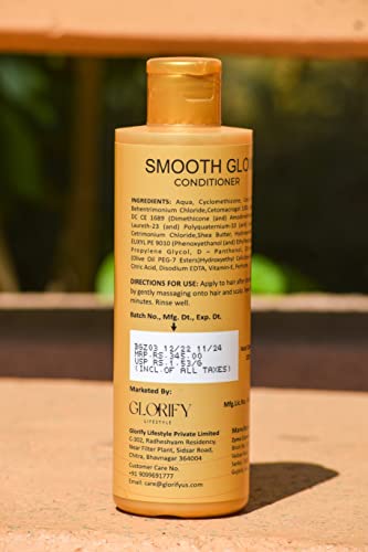 GLORIFY LIFESTYLE Smooth Glow Conditioner, free of sulphur and parabens, Deeply conditions the hair, Suitable for all hair types(225ML) (FROM INDIA)SAB - View 3 of 3