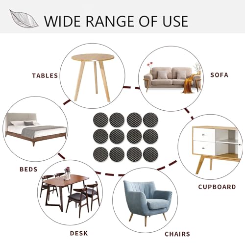 Chair Leg Protector, Fapiwen Silicone Round Non Slip Furniture Pads, Self Adhesive Furniture Feet Pads Anti Scratches Reduce Noise Chair Pads for Hardwood Floors Protectors (25 * 4mm/12pcs)(FROM INDIA)NUZ - View 2 of 4