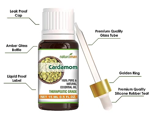 Naturoman Cardamom Essential Oil | Natural &amp; Undiluted Therapeutic Grade Pure Essential Oil for Skin &amp; Hair Care | Suitable for All Skin Types | Pack of 1 | 15 ml - View 2 of 4