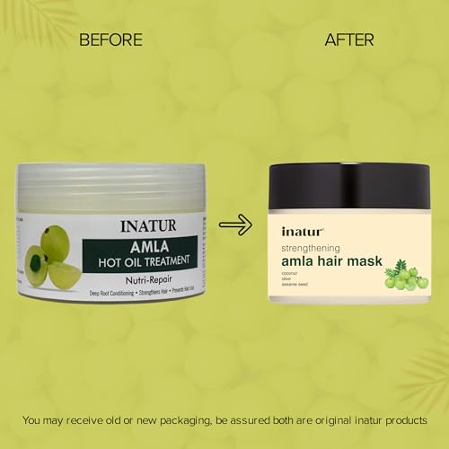 inatur Strengthening Amla Hair Mask with organic Coconut, Olive and Sesame seed, for Hair Strenthening&amp; Deep-Root Conditioning, Sulphate Free, Silicon Free, 100% Vegan 200g (FROM INDIA)SAB - View 2 of 3