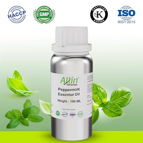 Allin Exporters Peppermint Essential Oil Natural Ideal for Aromatherapy &amp; Aroma Diffusers Eliminate Foul Odours Therapeutic Grade for Skin (100 ML) - View 3 of 4