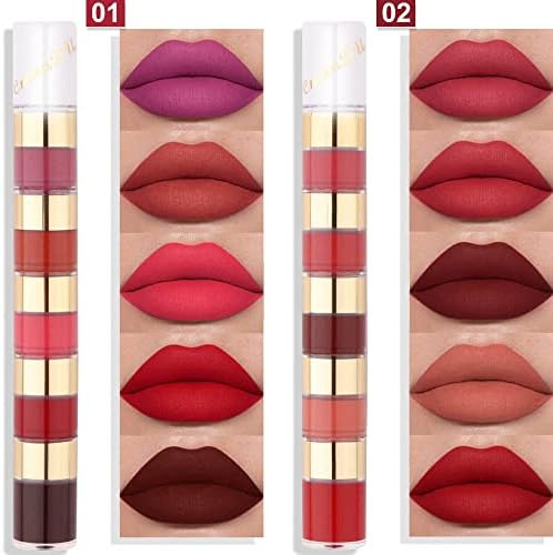 evpct 20 Colors Liquid Matte Lipstick Set, Lip Stain Packs for Dark Skin Women,Dark Red Mat Matt Long Lasting Original 24 Hour lipstick lapiz labiales mate 24 horas originales mate FROM DUBAI (SAM) - View 2 of 3