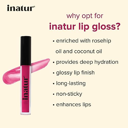 inatur Attitude Lip Gloss 2 ml, 100% Natural, Long Lasting, Hydrating, For Plum &amp; Shiny Lips, Suitable For All Tones (FROM INDIA)SAB - View 3 of 3