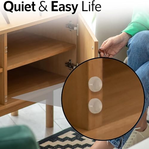 Fapiwen Cabinet Pads, 64Pcs Round Self Adhesive Silicone Bumper, Soft Close Cabinet Clear Bumper Dots Rubber Cupboard Door Bumpers Used In Furniture Dampening Noise (12 * 4Mm)(FROM INDIA)NUZ - View 2 of 4