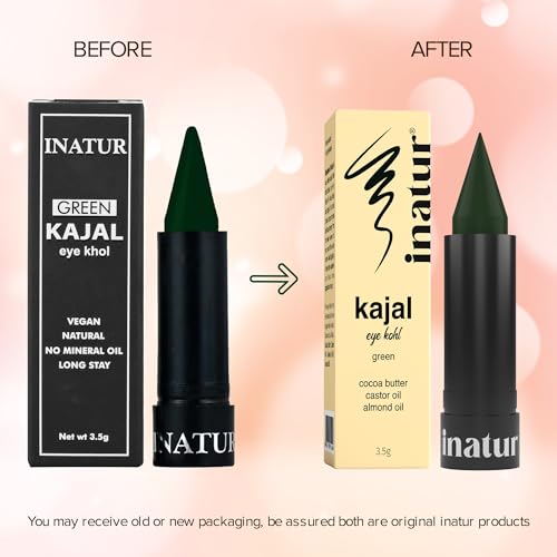 inatur Green Kajal 3.5g, Vegan, Organic, Long- Lasting, Smudge-Proof, Eye Kohl for Makeup (FROM INDIA)SAB - View 3 of 3
