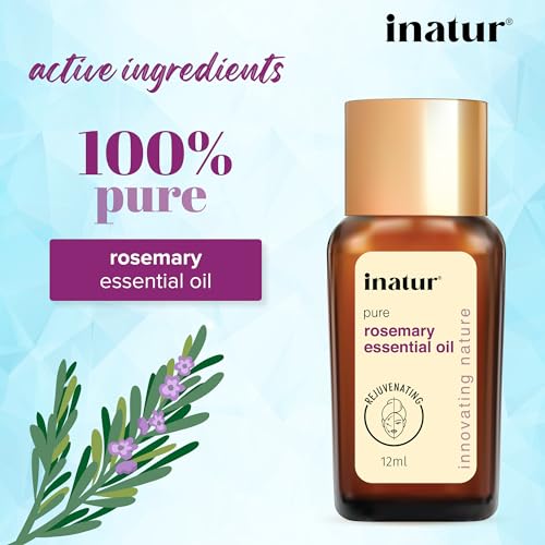 inatur Rosemary Pure Essential Oil 12ml, For Hair and Scalp, Can Be Used To Make Lotions And Shampoos, Soaps And Candles, Natural Insect Repellent (FROM INDIA)SAB - View 2 of 3