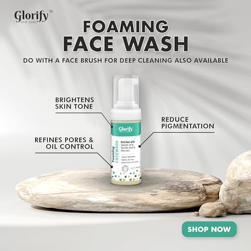 Glorify Foaming Face Wash for Brighten Skin, Reduce Pigmentation, Refine Pores &amp; Control Oil-100 ml (FROM INDIA)SAB - View 3 of 3