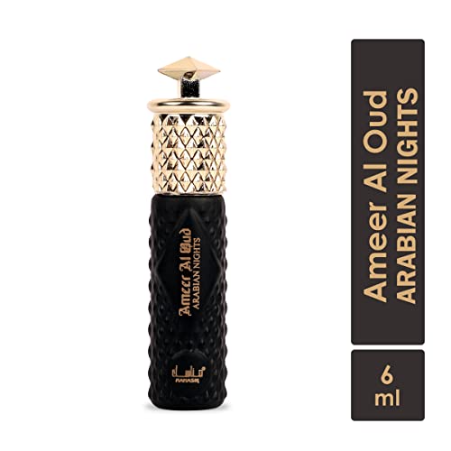 Manasik Ameer Al Oud Arabian Nights Premium Attar, Green, Floral &amp; Balsamic, Soothing Fragrance, Long Lasting Roll on Itra For Men, 6ml(FROM INDIA)JEZ - View 3 of 4