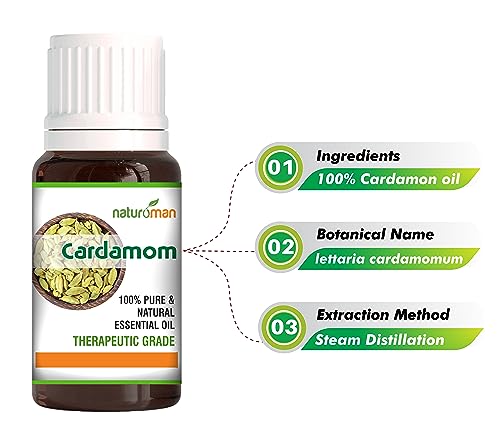 Naturoman Cardamom Essential Oil | Natural &amp; Undiluted Therapeutic Grade Pure Essential Oil for Skin &amp; Hair Care | Suitable for All Skin Types | Pack of 1 | 15 ml - View 3 of 4