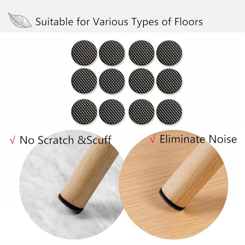 Chair Leg Protector, Fapiwen Silicone Round Non Slip Furniture Pads, Self Adhesive Furniture Feet Pads Anti Scratches Reduce Noise Chair Pads for Hardwood Floors Protectors (25 * 4mm/12pcs)(FROM INDIA)NUZ - View 3 of 4