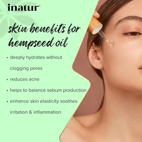 inatur Hemp Seed Oil | 100% Pure| Organic and Cold Pressed| Rich in Omega-3 and Omega-6| For All Type of Skin and Hair| 100ml (FROM INDIA)SAB - View 2 of 3