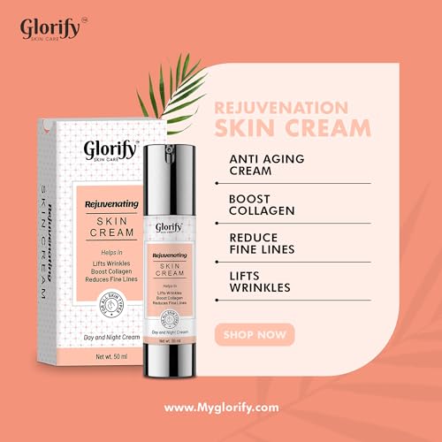 Glorify Rejuvenating Collagen Face Cream For Skin Brightening &amp; Anti Aging| Day &amp; Night Cream To Reduce Wrinkles | Moisturizer for Face | Improve Skin Texture (50ml) (FROM INDIA)SAB - View 2 of 3