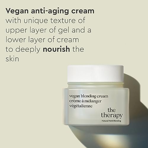 The Face Shop The Therapy Vegan Blending Cream | Organic Vegan Anti-aging Face Moisturizer | Elasticity Improvement,Skin-Friendly,2-in-1 Gel &amp; Cream | Eco-Friendly,Refillable,K-Beauty (FROM INDIA)SAB - View 3 of 3