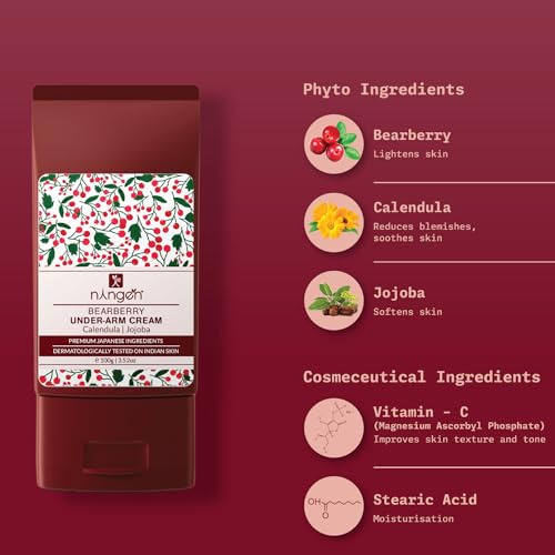 Ningen Bearberry Underarm Cream I Added Calendula and Jojoba Extracts I Dermatologically Tested, Paraben Free I 100g(FROM INDIA)NUSS - View 4 of 5
