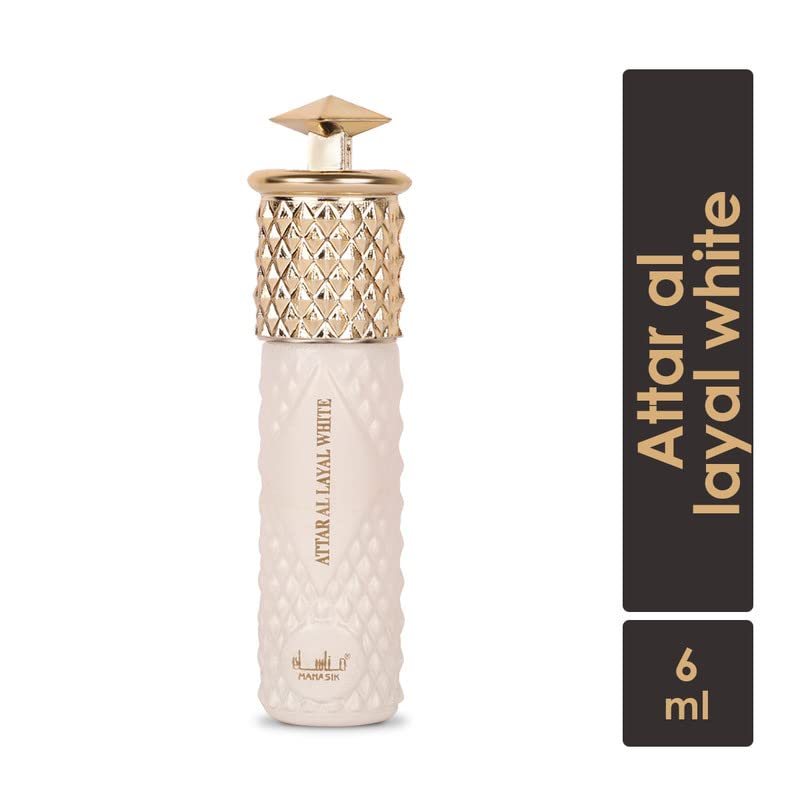 Manasik Al Layal White Premium Attar, Powdery, Citrus &amp; Oud, Soothing Fragrance, Long Lasting Roll on Itra For Men &amp; Women, 6ml - View 3 of 4