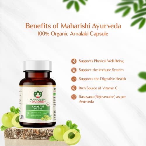 Maharishi Ayurveda Organic Amla Capsules 700 MG| Amlaki Rasayana | Detoxifies Body | Rich In Vitamin C | Boosts Immunity | Improves Digestion | (120 Capsules)(FROM INDIA)NUZ - View 3 of 3
