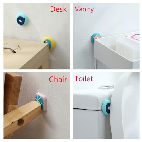 Cabinet Pads, 2pcs Door Stop Wall Protector, Furniture Buffer, Door Knob Crash Pad, Used for Wall, Door Handle, Table, Refrigerator Door, Toilet Lid or Cabinet (Bird + Mushroom)(FROM INDIA)NUZ - View 3 of 4